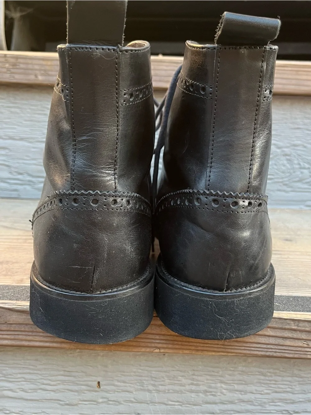 8 by YOOX Leather Wingtip Brogue Lace-Up Boots M SZ 11 W SZ 12